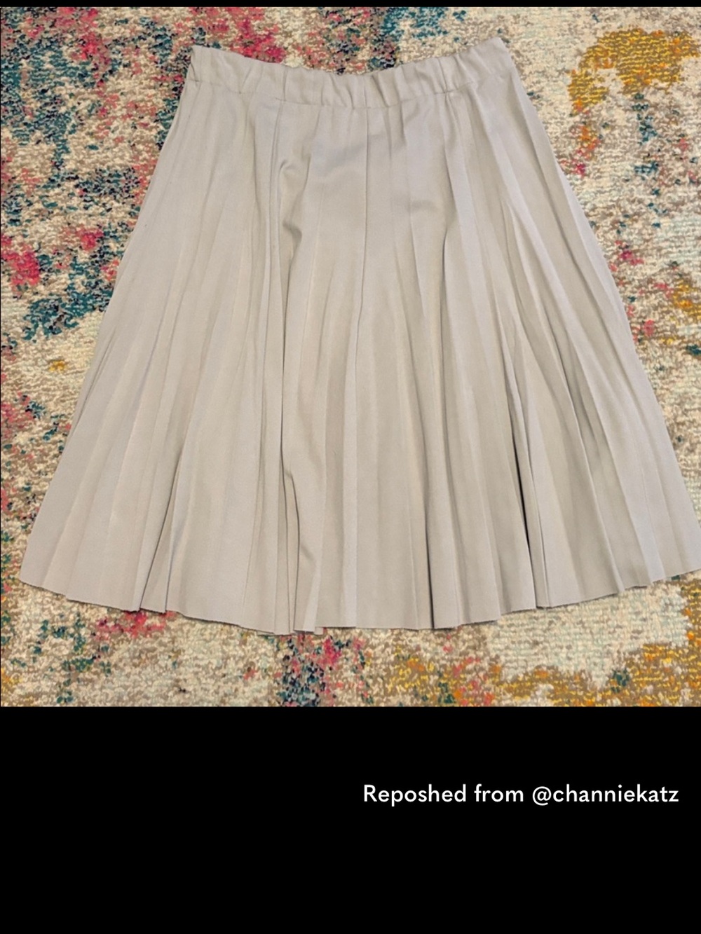 Women's Black Pleated Midi Skirt